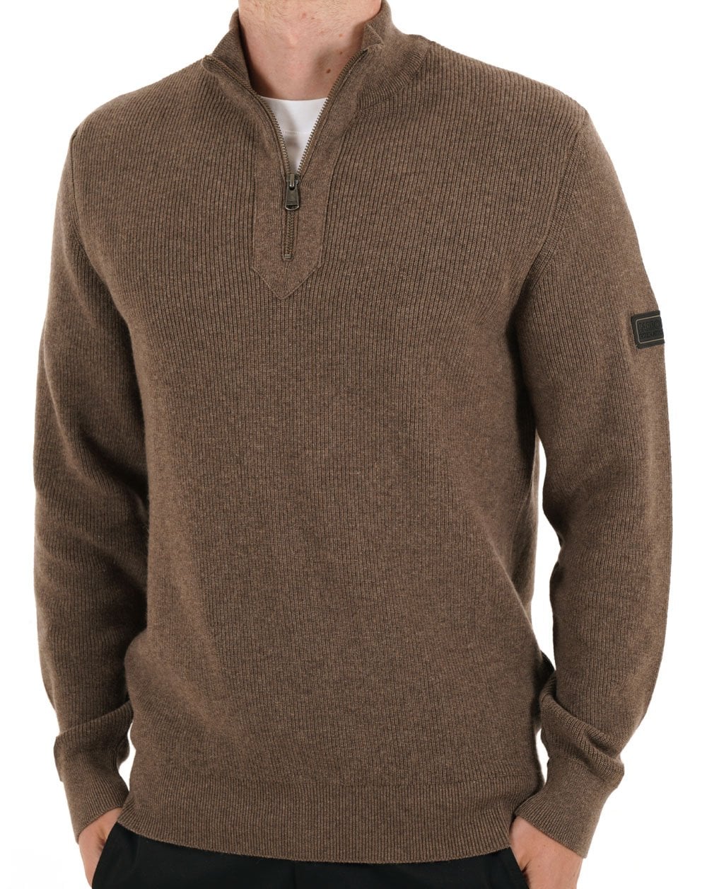 Barbour International Crawley Half Zip Jumper Brindle