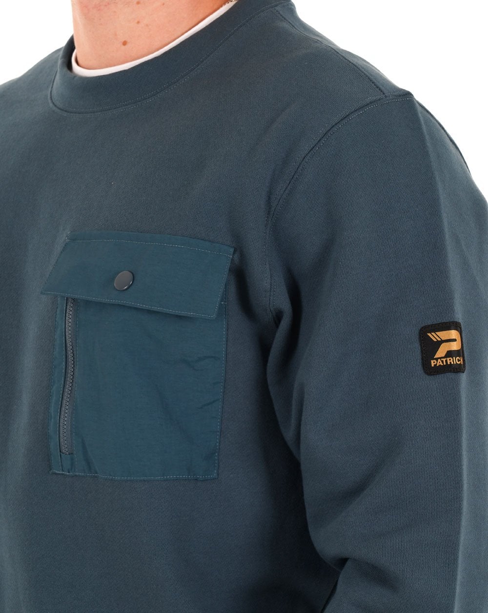 Patrick Archie Crew Pocket Sweatshirt Dark Blue