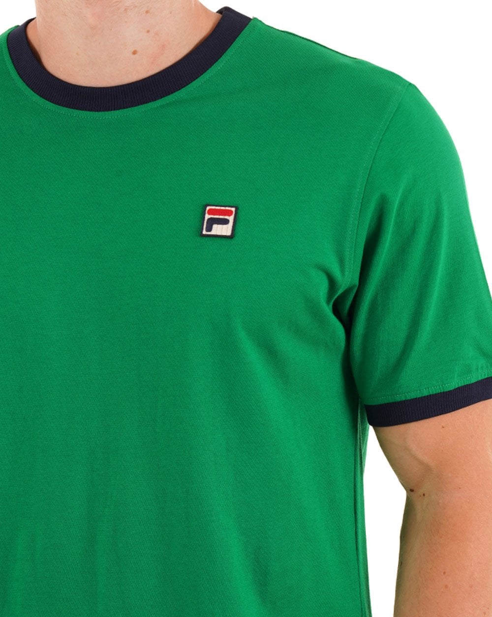 Fila Vintage Ringer T Shirt Green Navy