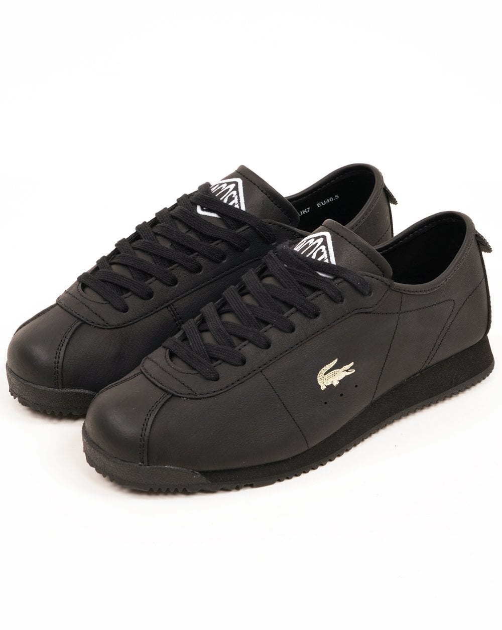 lacoste black leather trainers