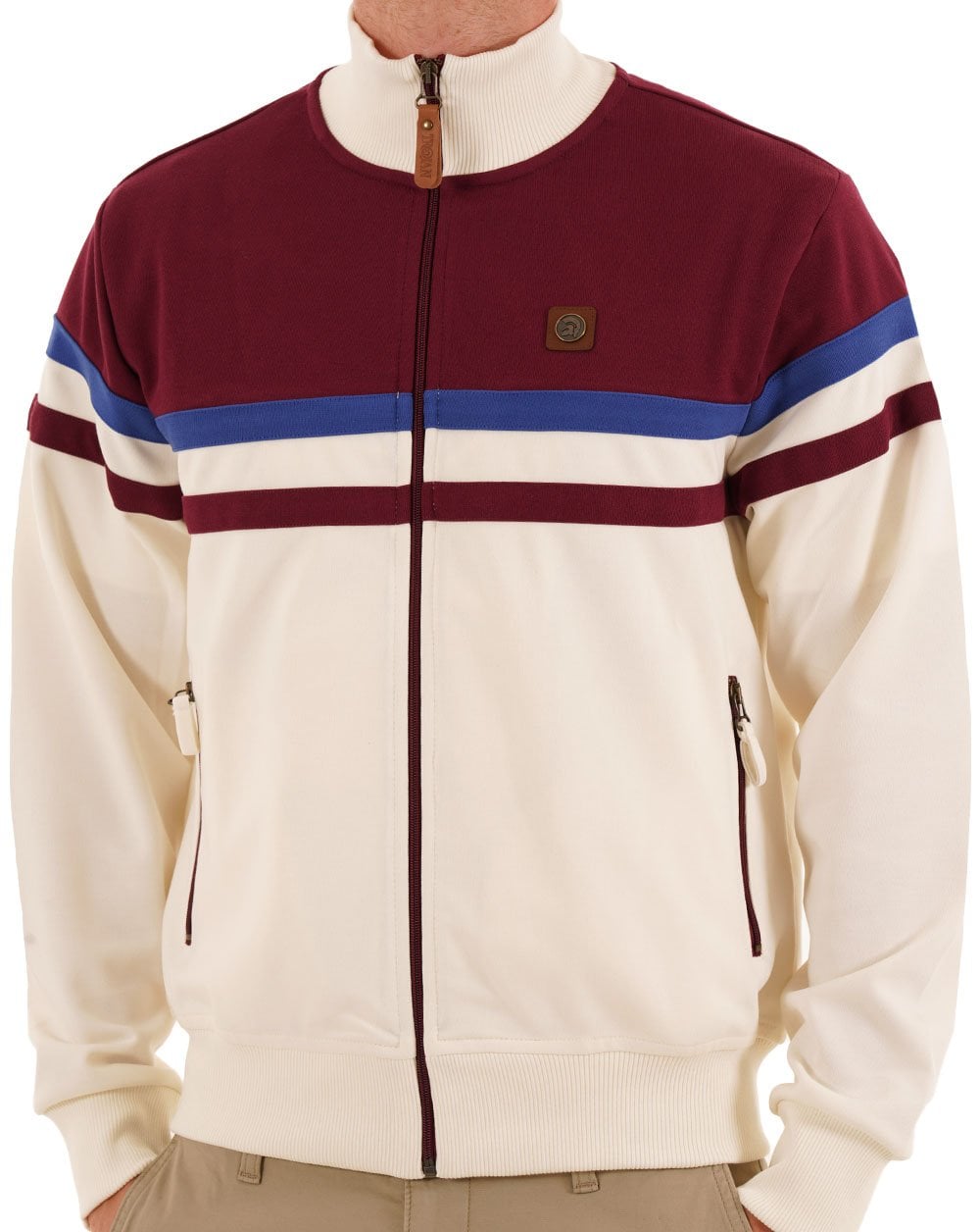 Trojan Split Stripe Track Top Ecru / Port