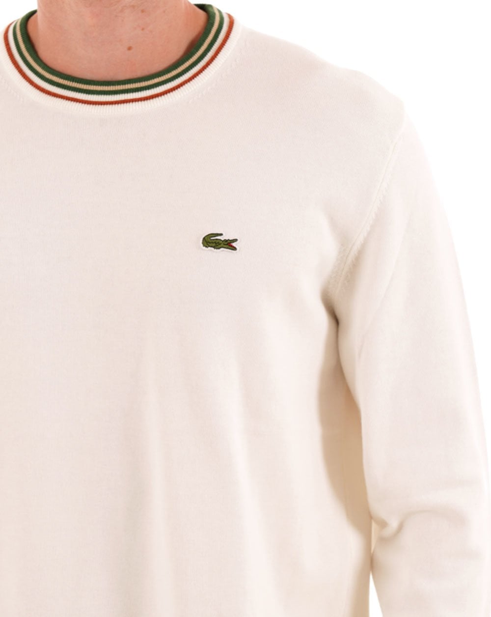 Lacoste Tipped Crew Neck Knit - Ecru