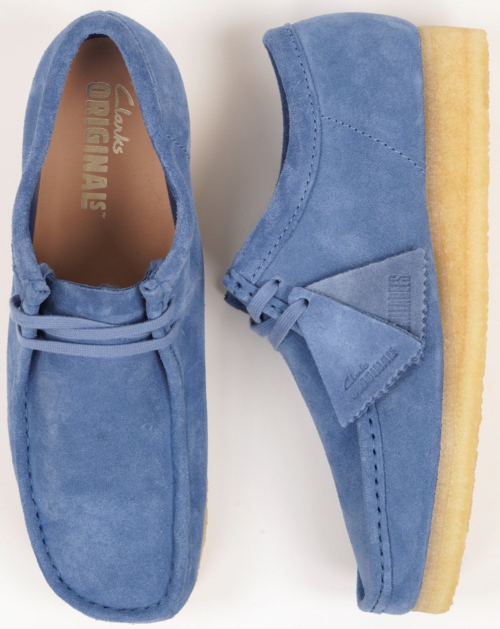 Clarks Originals Wallabee Shoes Blue Suede