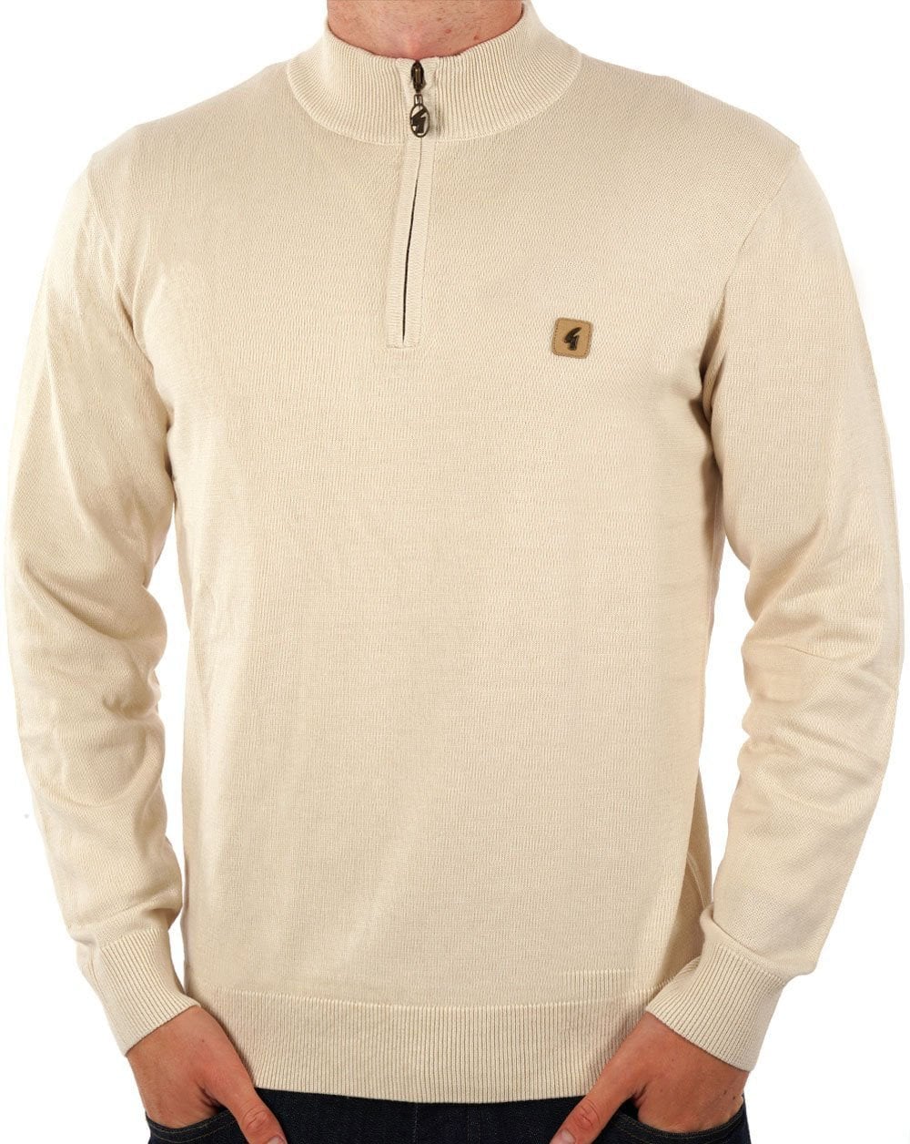 Gabicci Vintage 1/4 Zip Jumper Cream