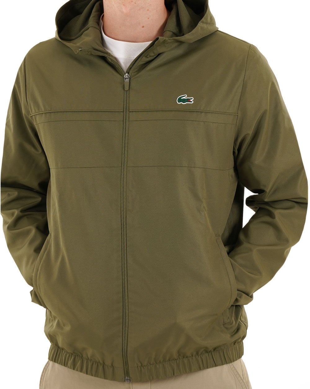 Lacoste Sport Hooded Jacket Olive Green