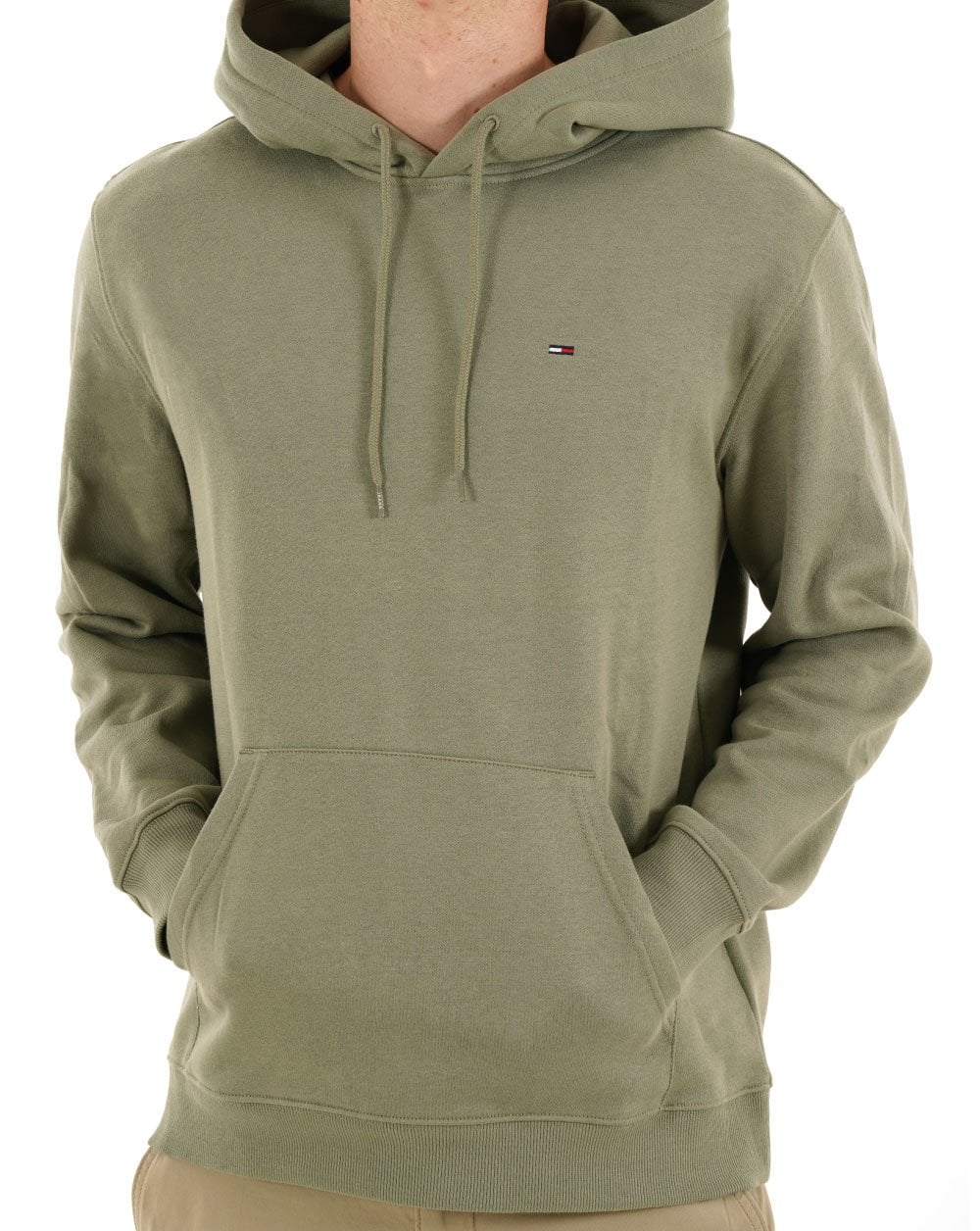 Tommy Jeans Flag Patch Hoodie Utility Sage