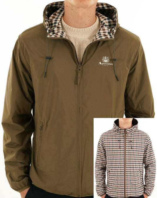Aquascutum Aquascutum Hooded Sailor Reversible Jacket Army Green