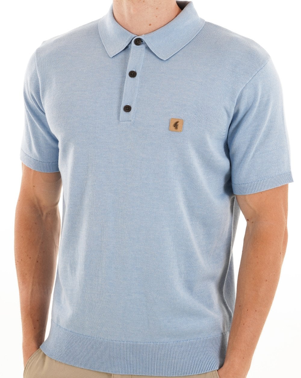 Gabicci Vintage Jackson Knit Polo Sky Ice