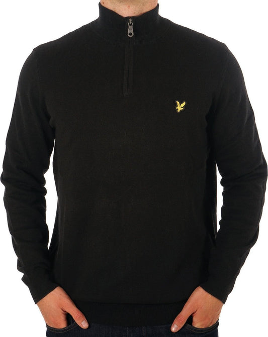 Lyle And Scott Lyle & Scott Cotton Merino 1/4 Zip Jumper Jet Black