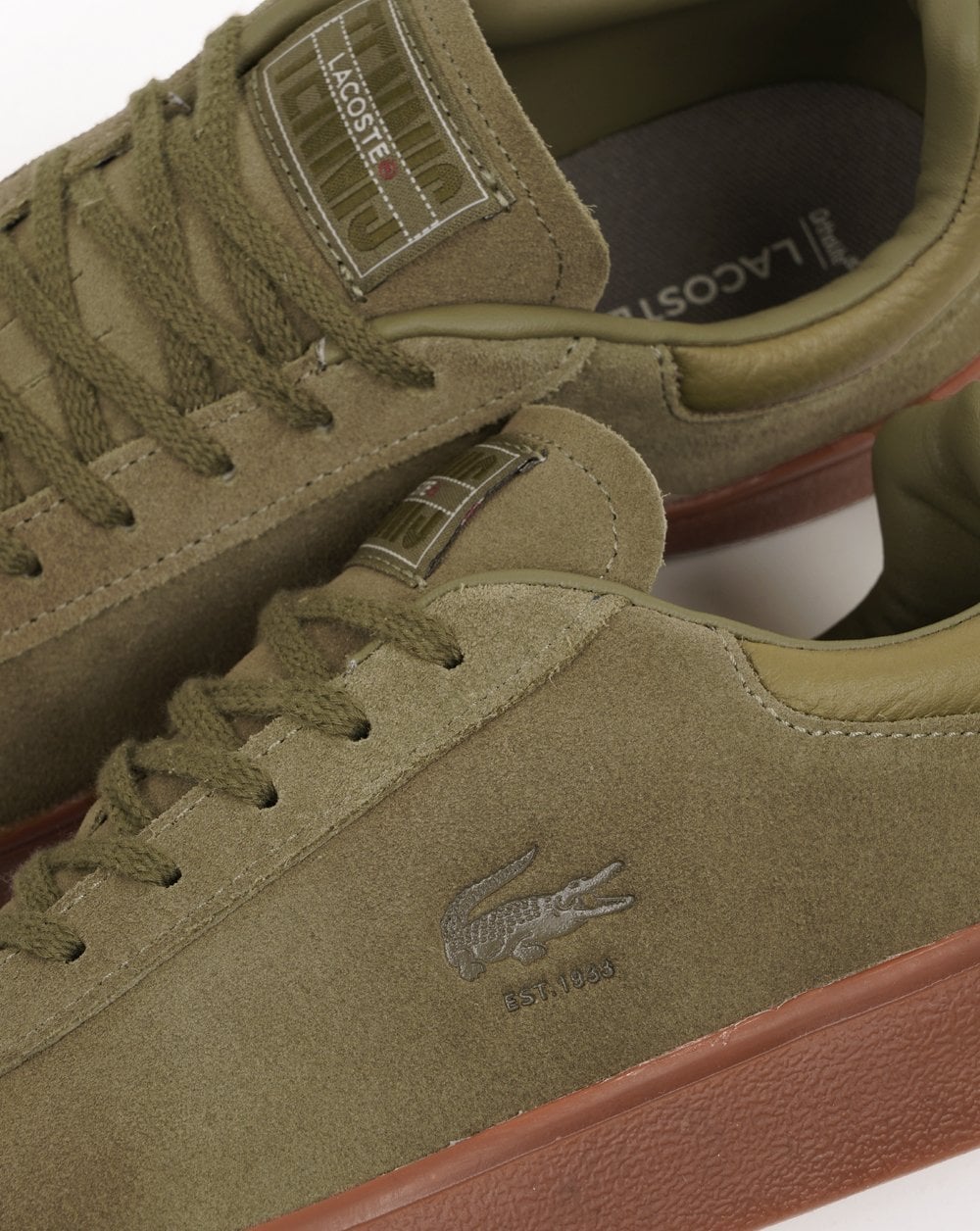 Lacoste Baseshot Trainers Khaki/Gum