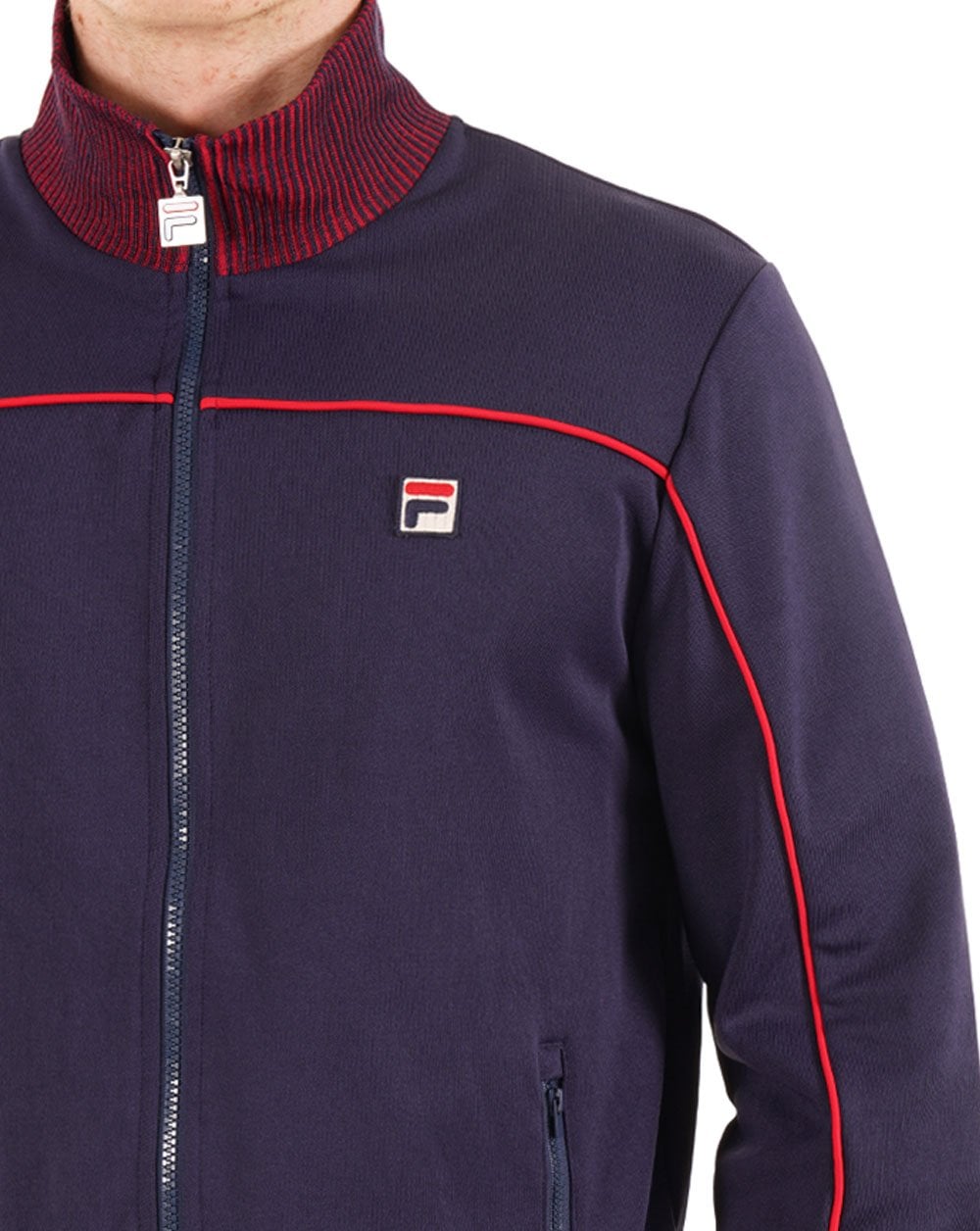 Fila Vintage Contrast Piped Track Top Navy