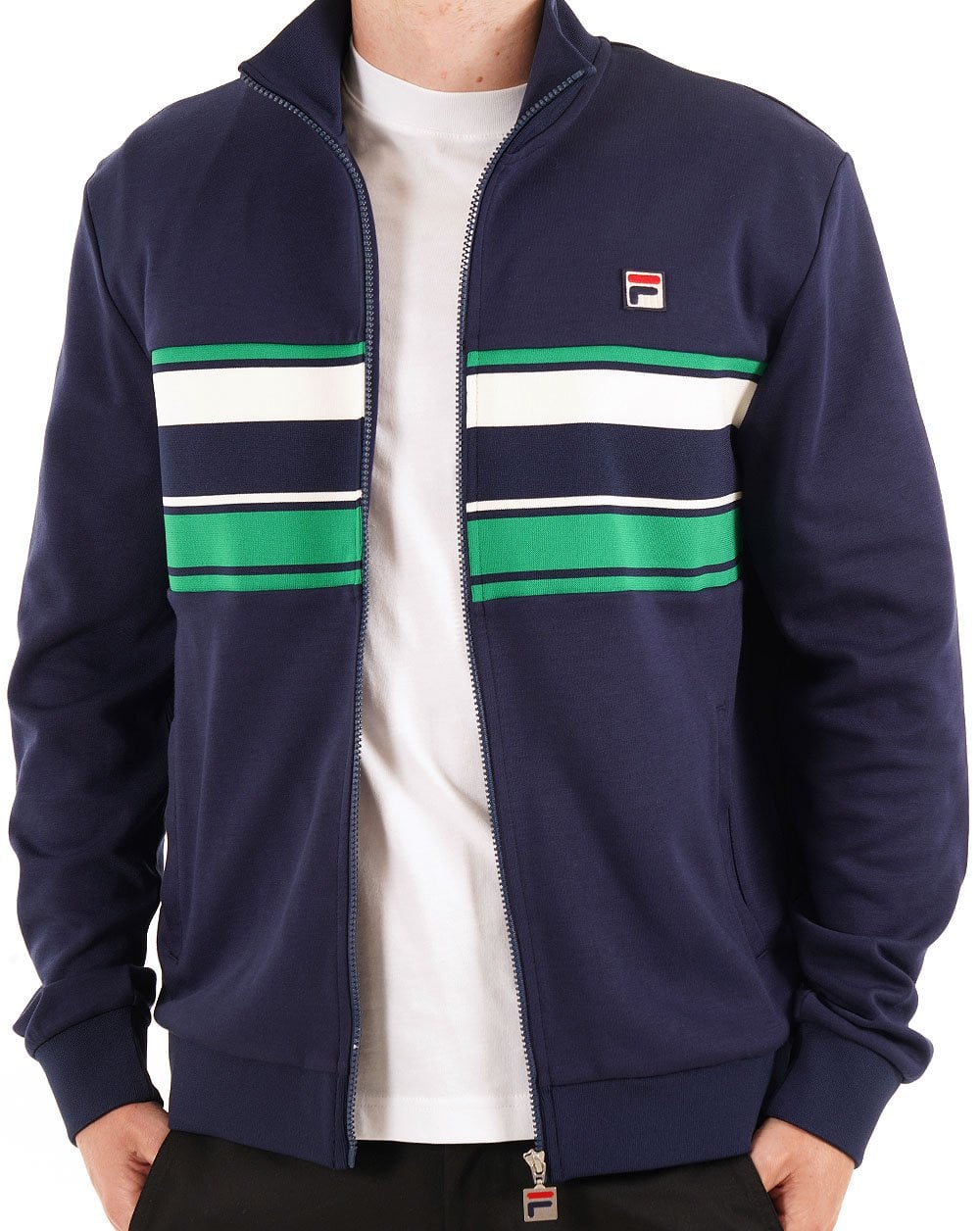 Fila Vintage Vinnie Track Top Navy/Green/Gardenia