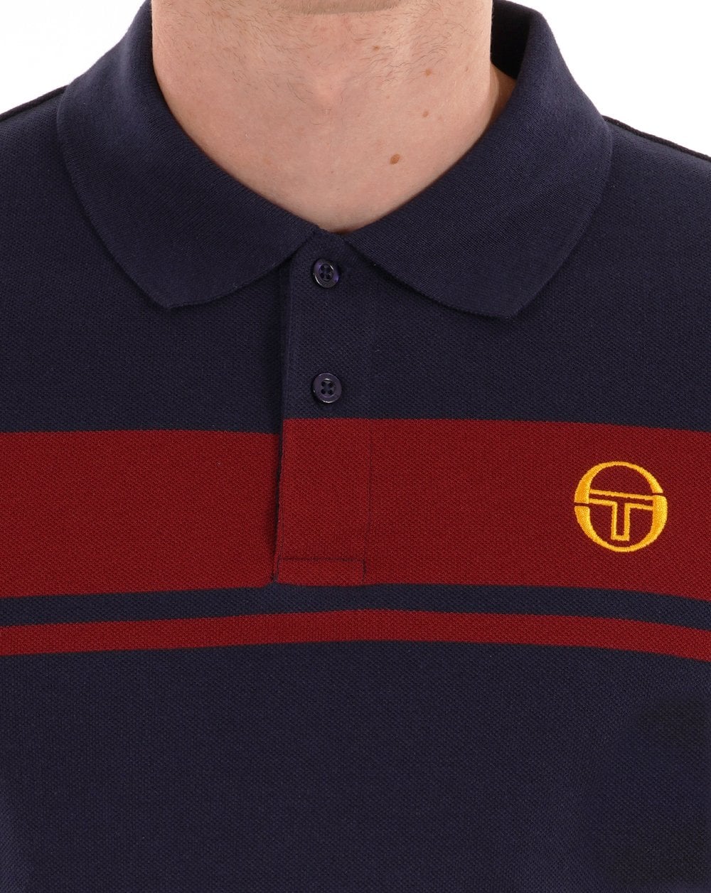 Sergio Tacchini Young Line Polo Shirt Navy Dark Red