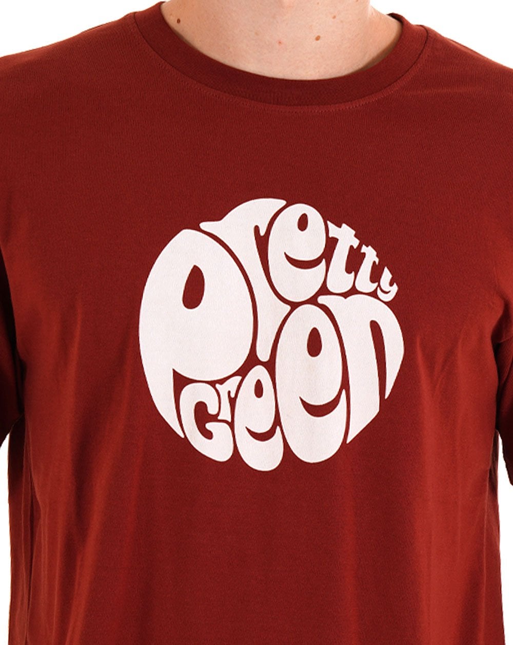 Pretty Green Gillespie Logo T Shirt Dark Burgundy