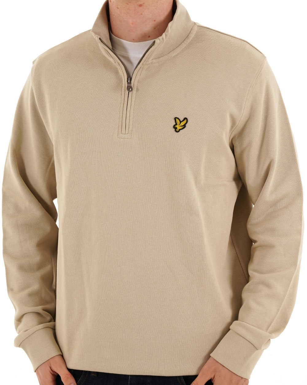 Lyle & Scott 1/4 Zip Sweatshirt Taupe
