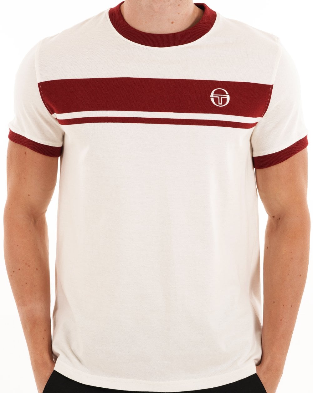 Sergio Tacchini Masters T Shirt Gardenia Deep Red