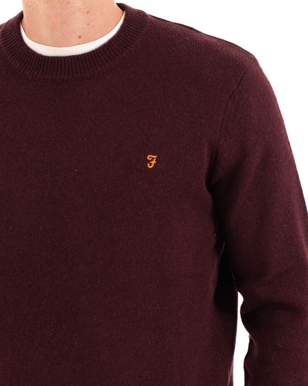 Farah Maidstone Crew Knit Bordeaux