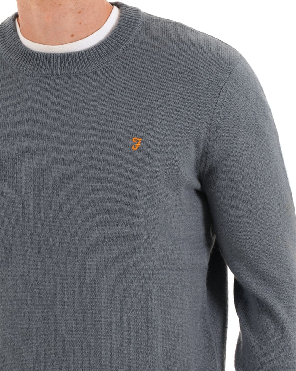 Farah Maidstone Crew Knit Chalk Blue