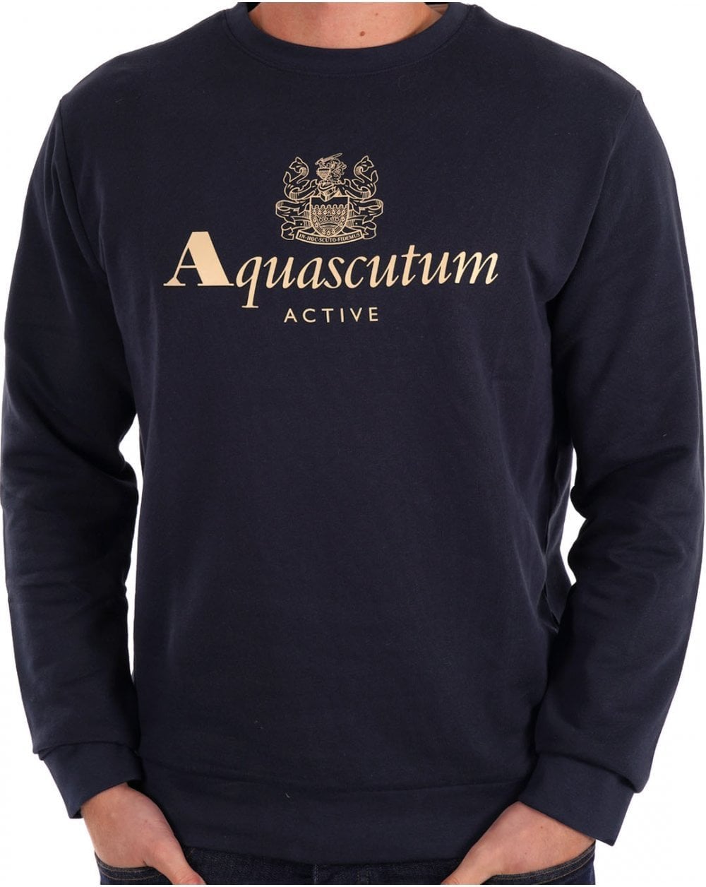 Aquascutum Large Logo Sweatshirt Navy