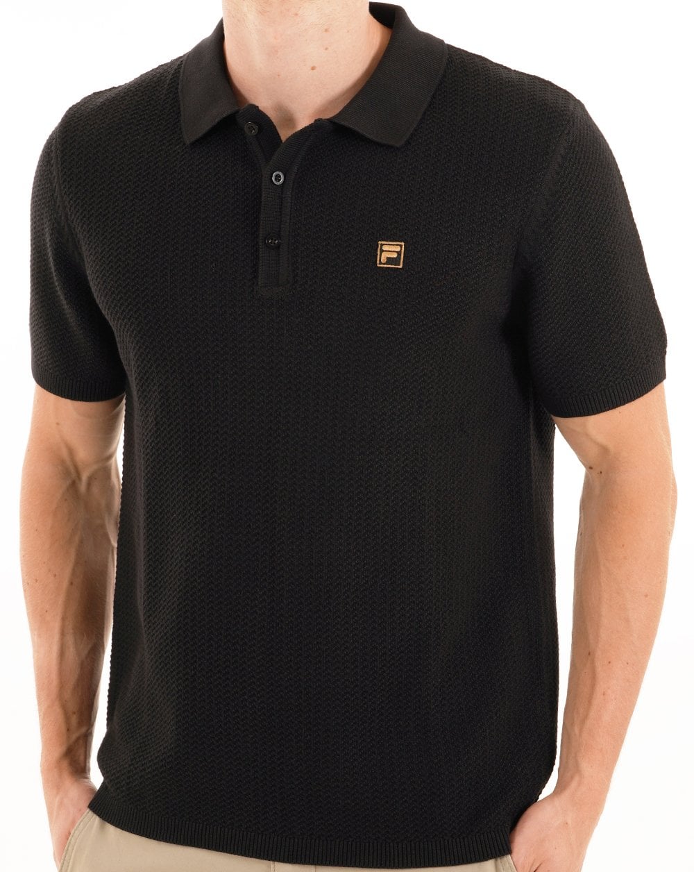 Fila Gold Sander Knit Polo Black