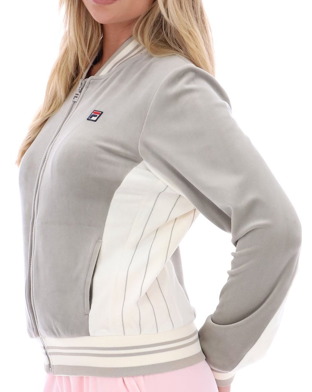 Fila Vintage Jenesis Velour Track Top Vintage Grey/Gardenia