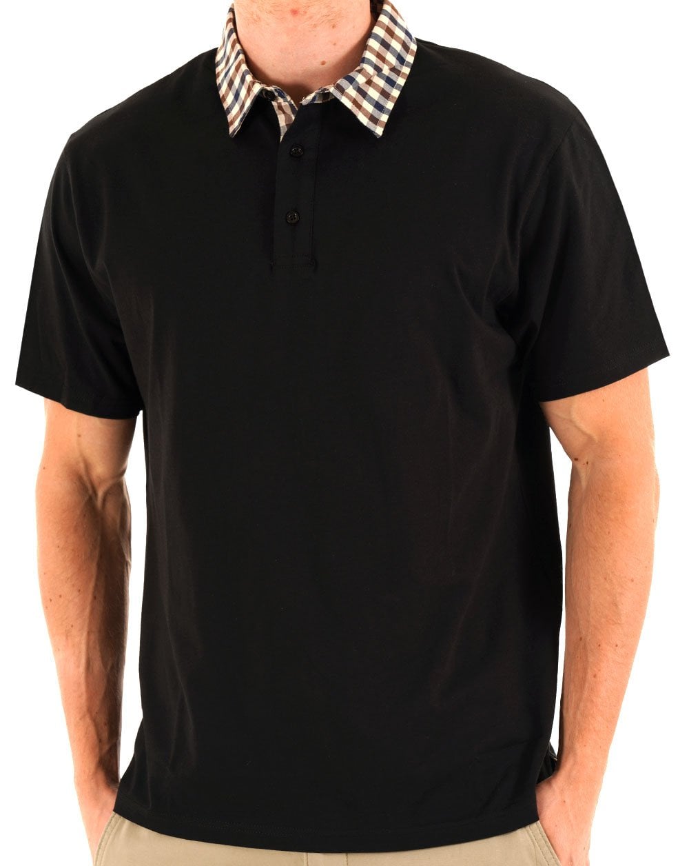Aquascutum Club Check Polo Black