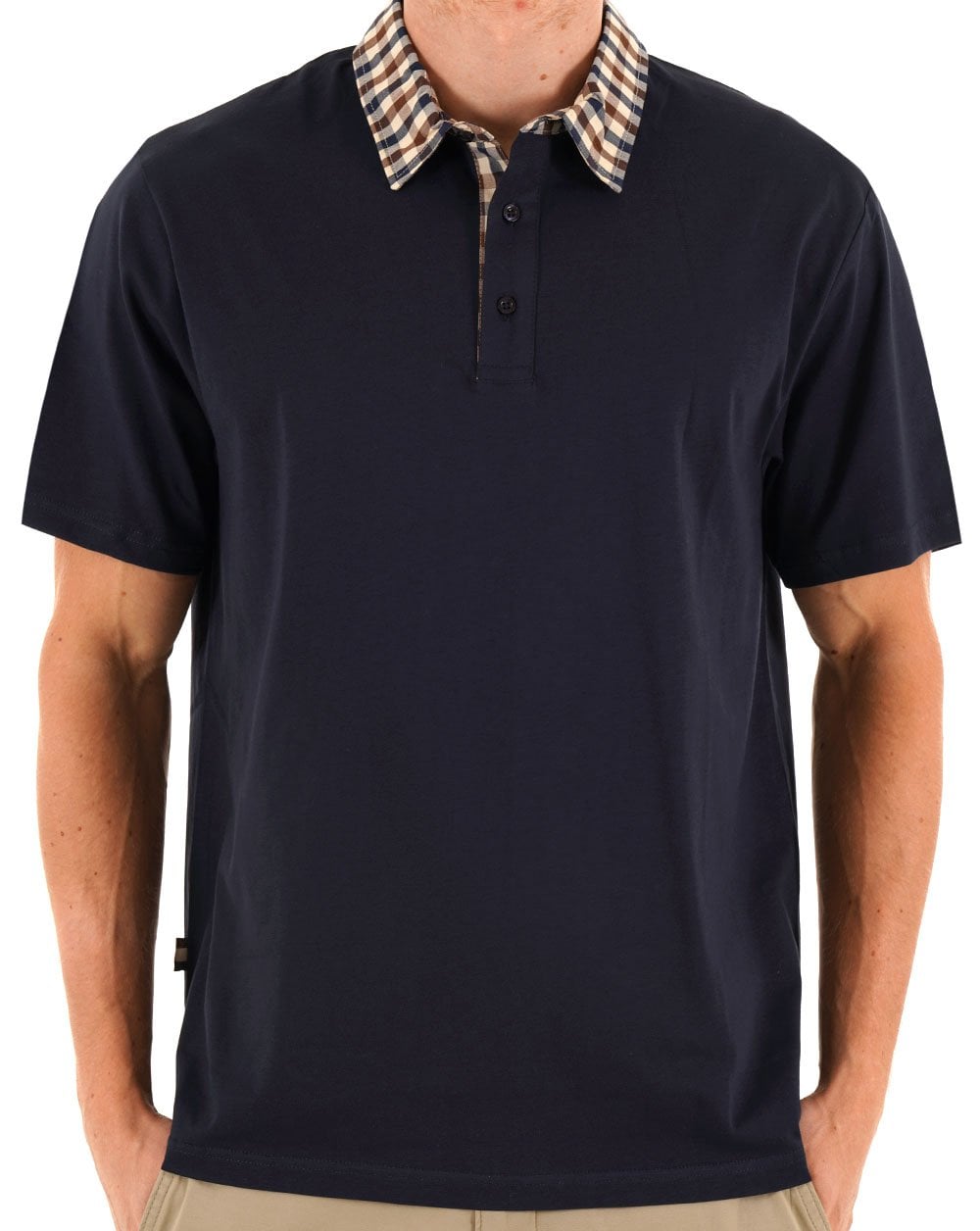 Aquascutum Club Check Polo Navy