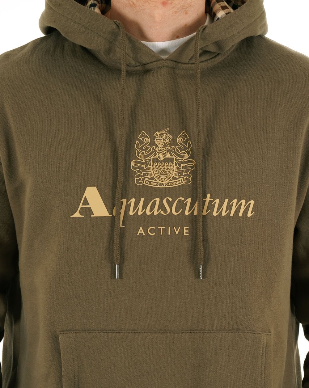 Aquascutum Logo Hoodie Army Green