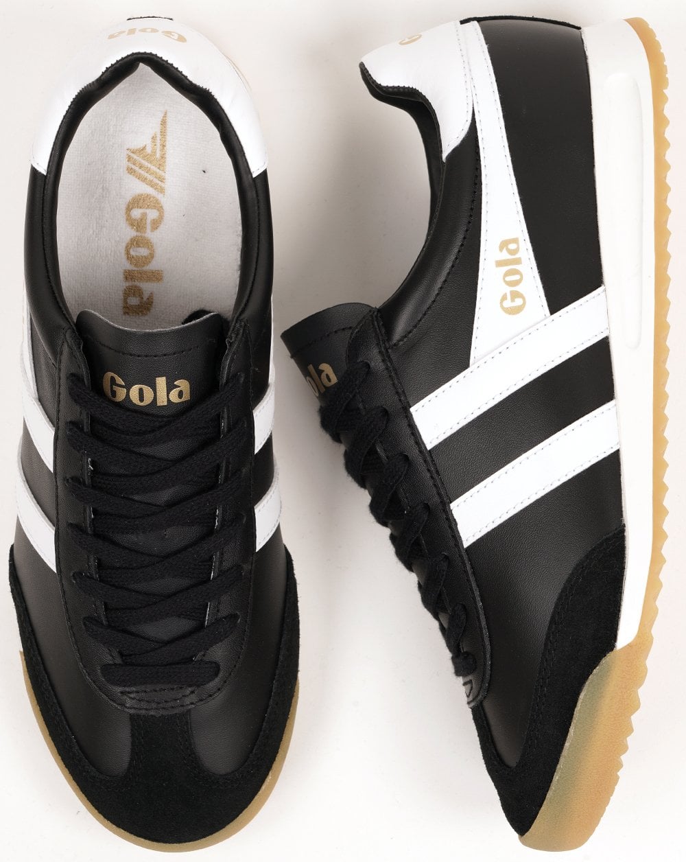 Gola Torpedo Leather Trainers Black/White/Gum
