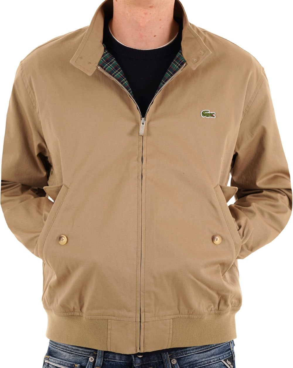 Lacoste Water Repellent Twill Harrington Dark Sand