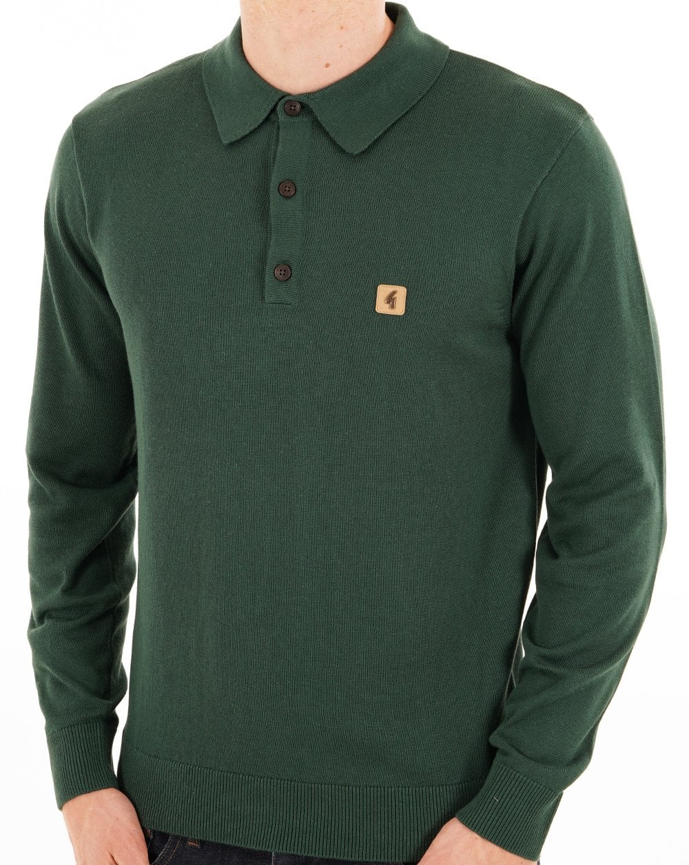 Gabicci Vintage Francesco Knitted Polo Ivy Green