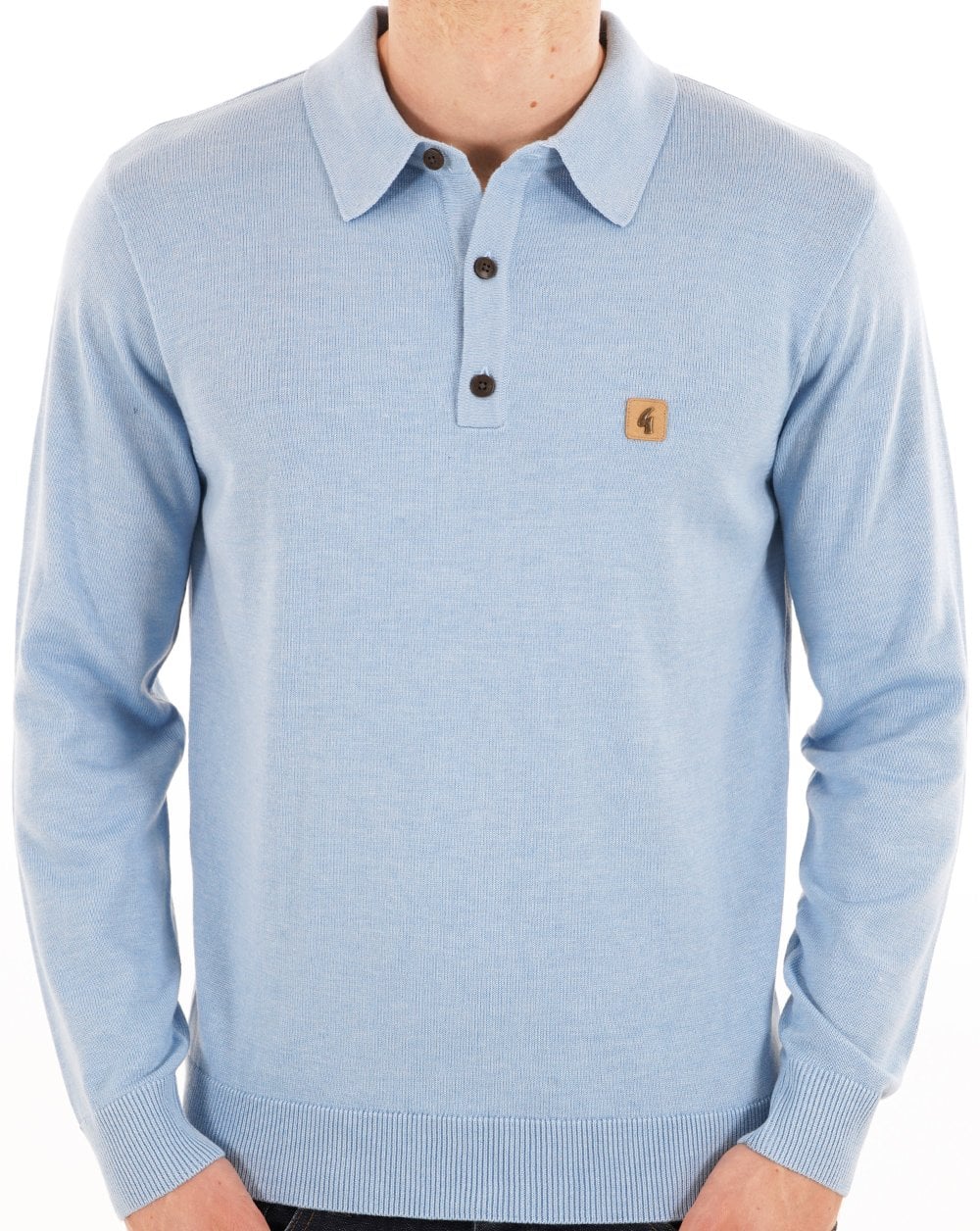 Gabicci Vintage Francesco Knitted Polo Sky Ice