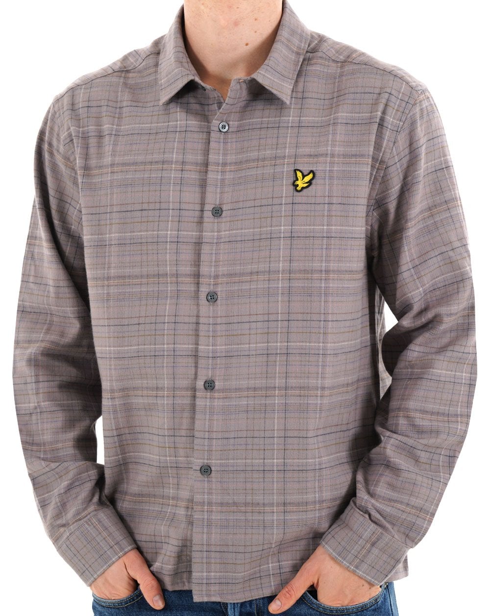 Lyle & Scott Checked Flannel Shirt Gull Grey