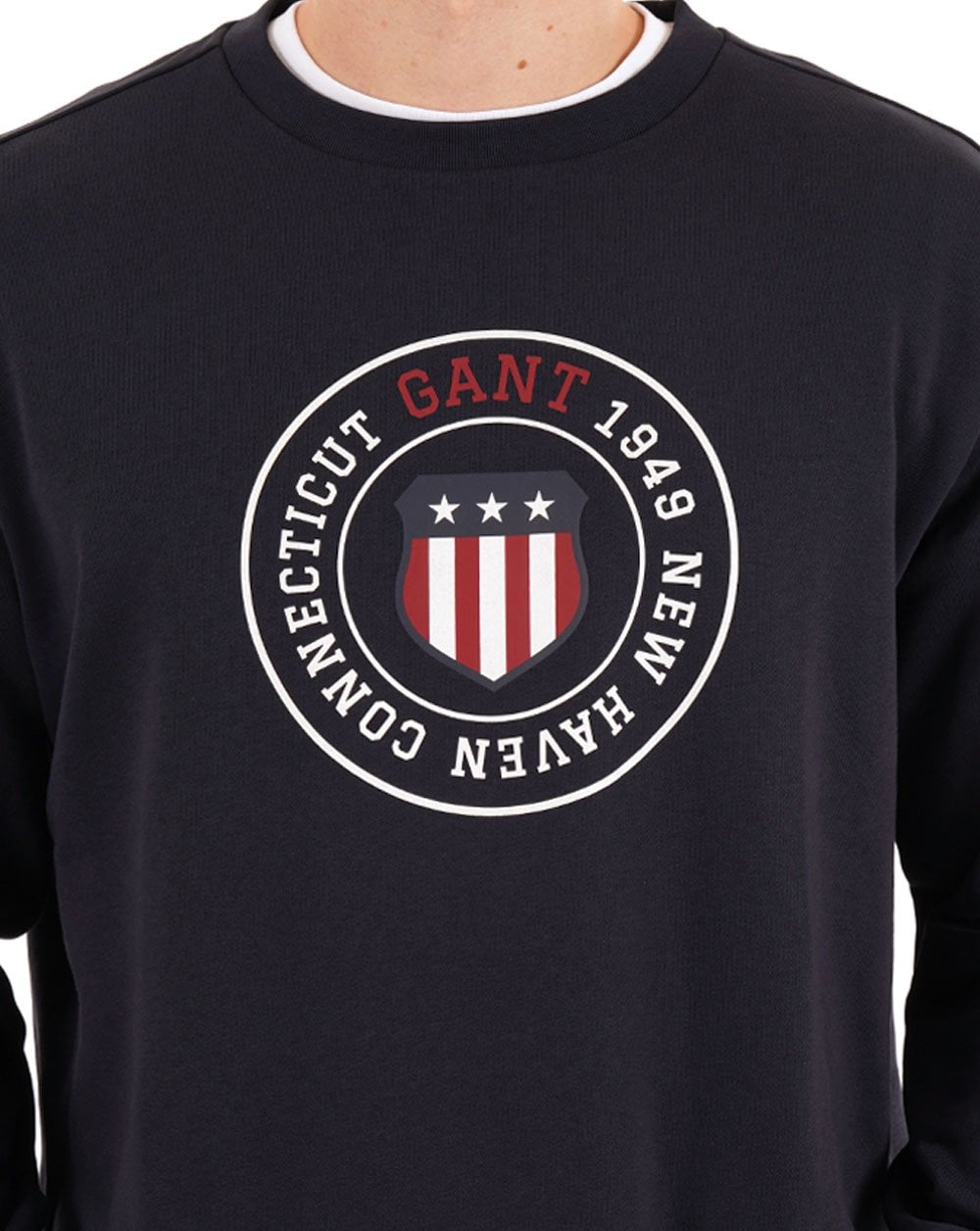 Gant Graphic Crew Neck Sweatshirt Navy Blue