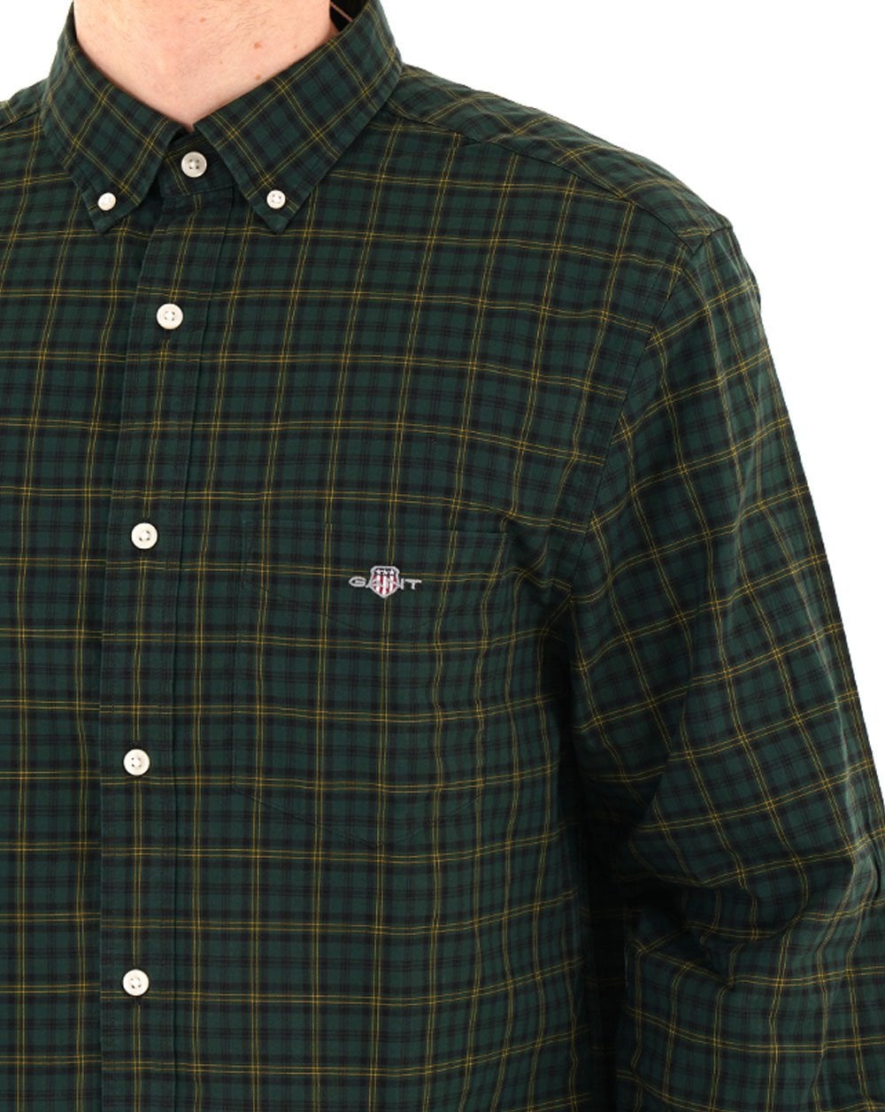 Gant Poplin Check Shirt Tartan Green