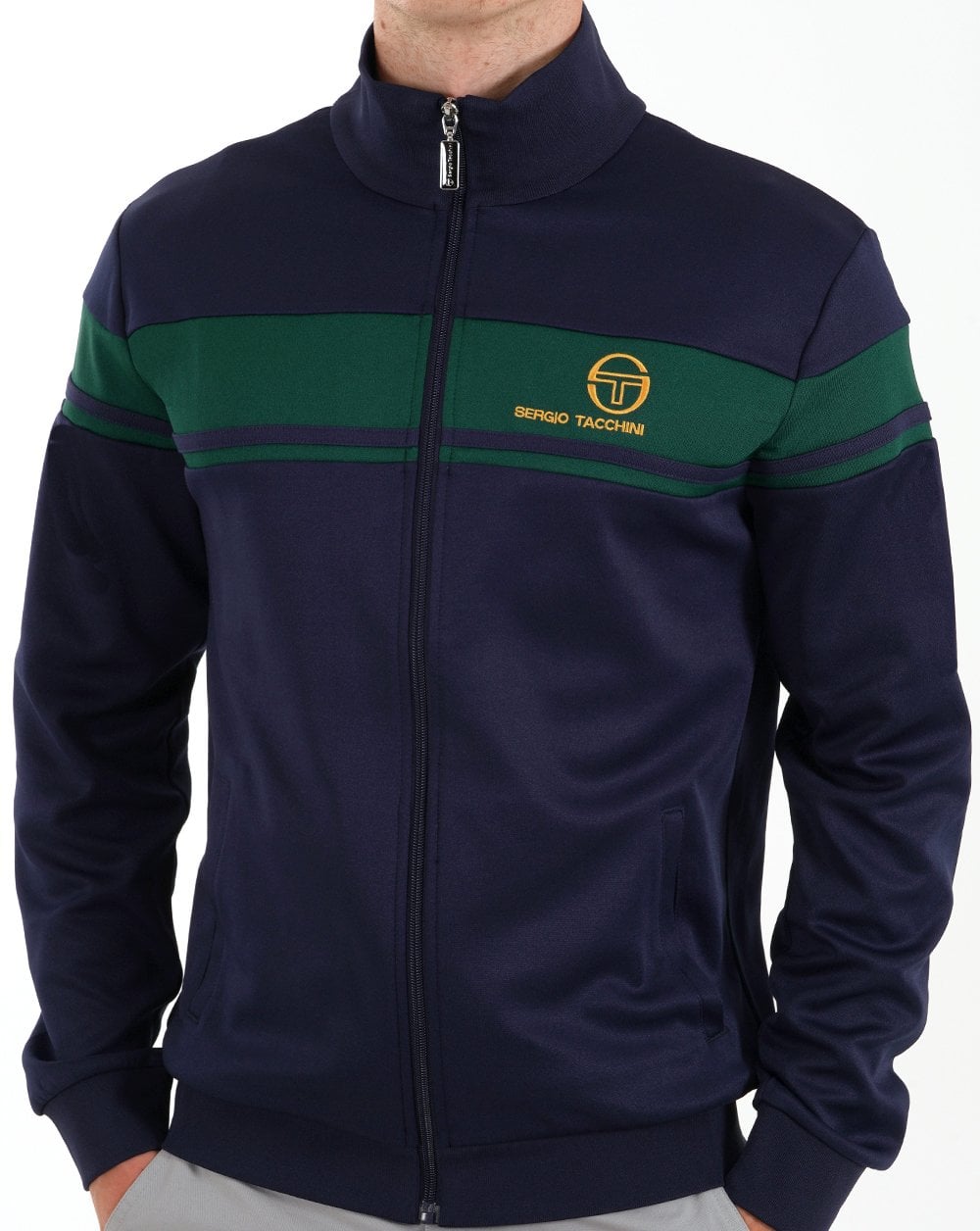 Sergio Tacchini Masters Track Top Navy Dk Green Gold
