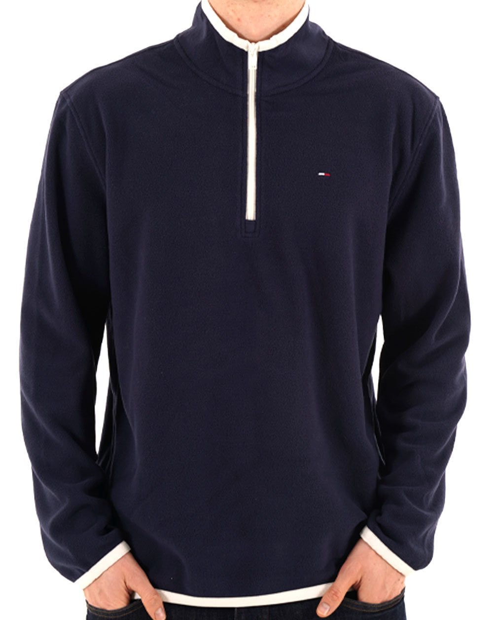 Tommy Jeans Flag 1/4 Zip Polar Fleece Dark Navy