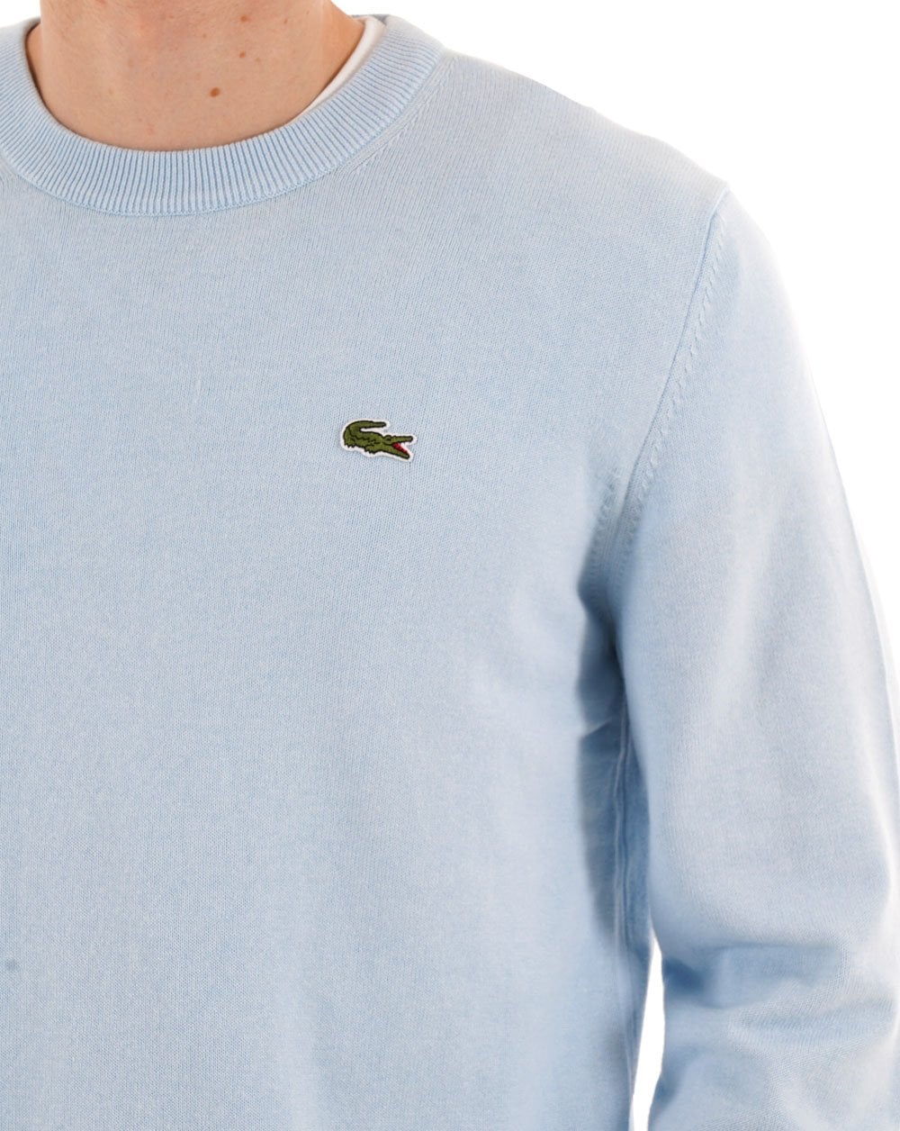 Lacoste Cotton Blend Crew Knit Sky Blue