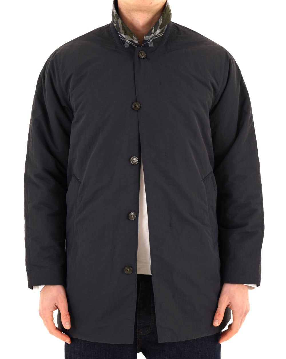 Barbour Lorden Quilted Showerproof Mac Dark Navy