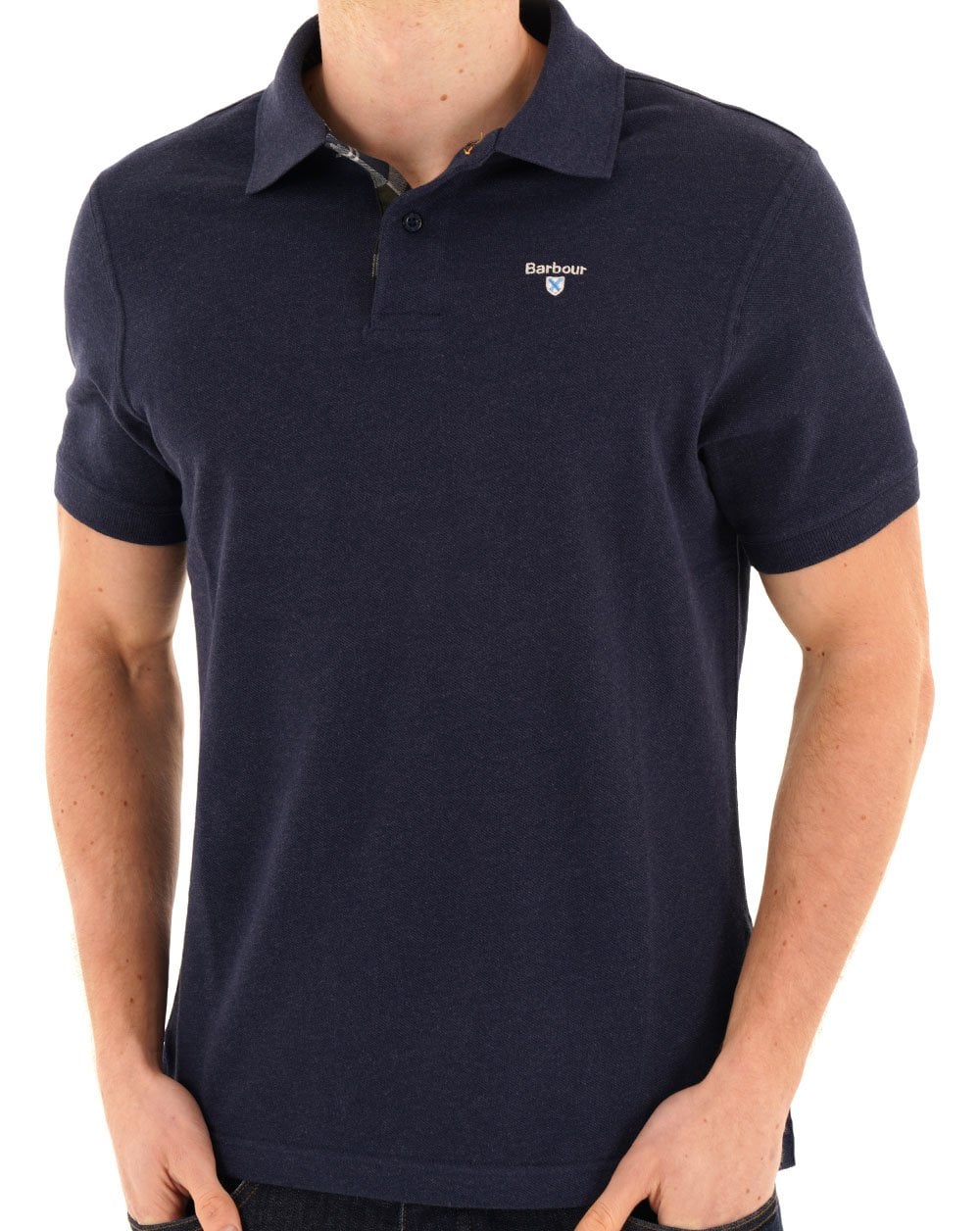 Barbour Tartan Pique Polo Inky Marl