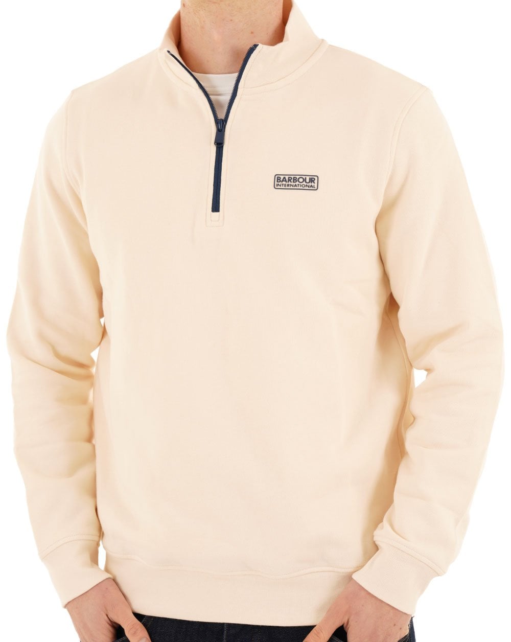 Barbour International Clipper Funnel Neck Sweat Calico White