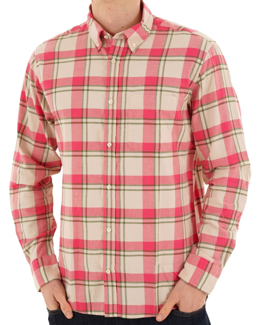 Benetton Flannel Check Shirt Sand