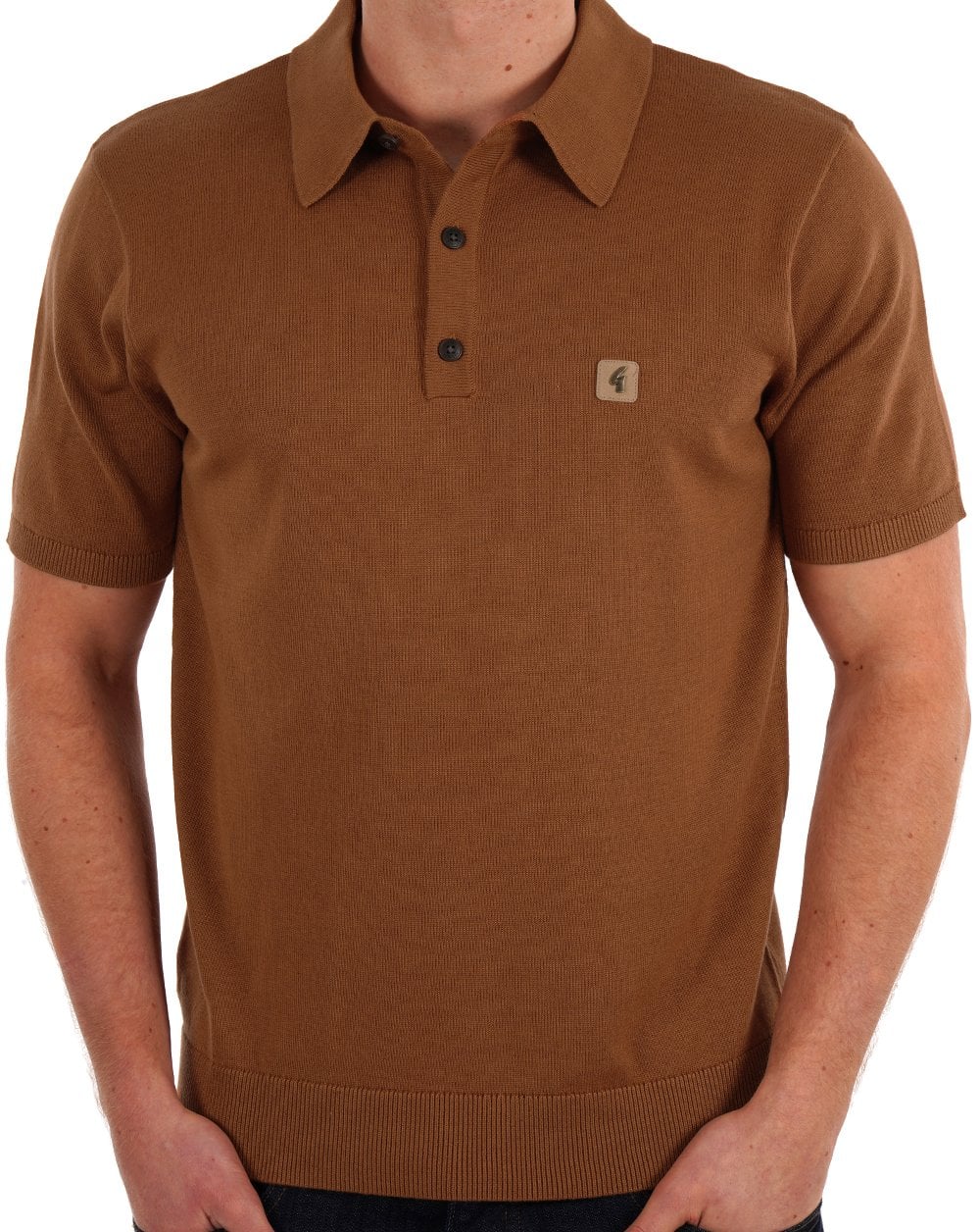 Gabicci Vintage Jackson Knit Polo Walnut