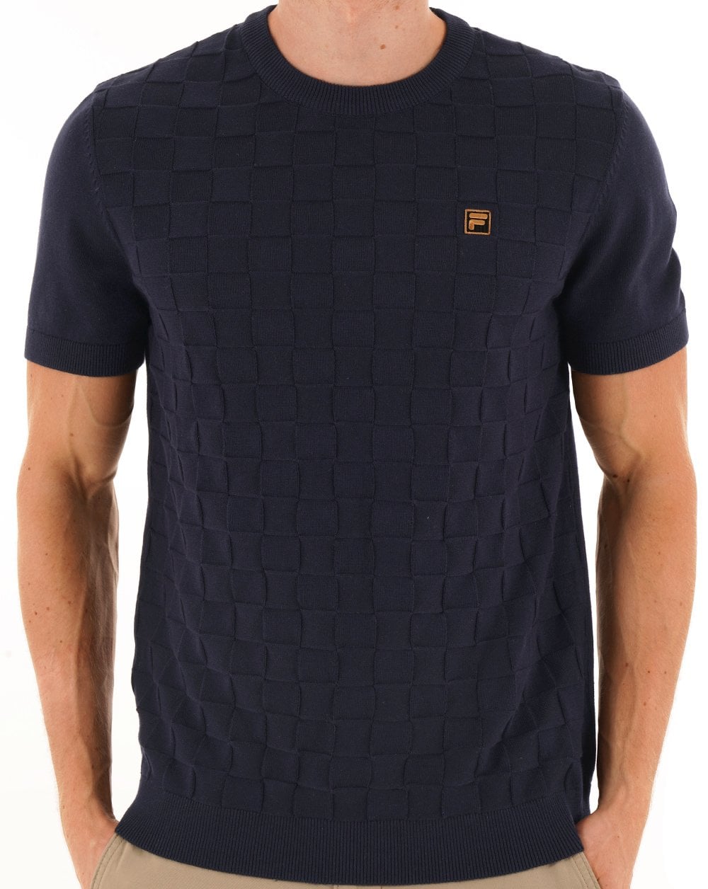 Fila Gold Campbell Square Knit Tee Dark Navy