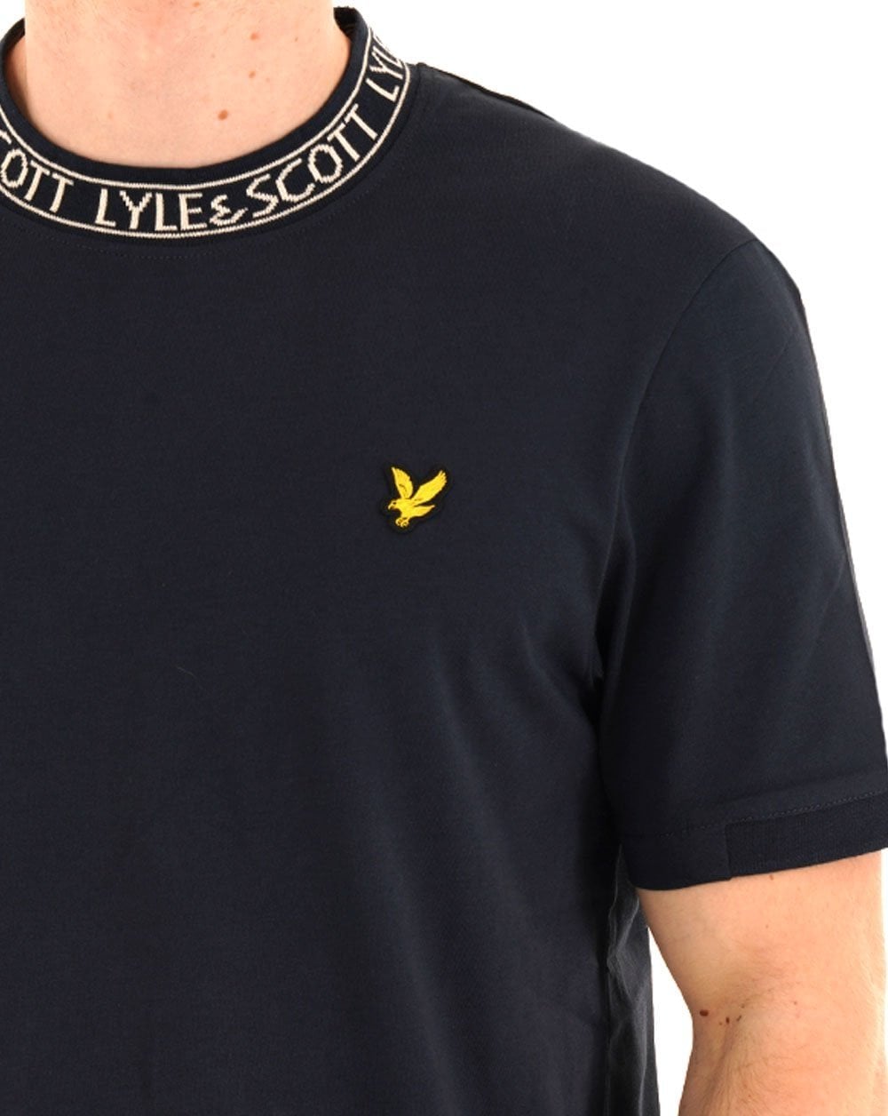 Lyle & Scott Logo Ribbed T-shirt Navy
