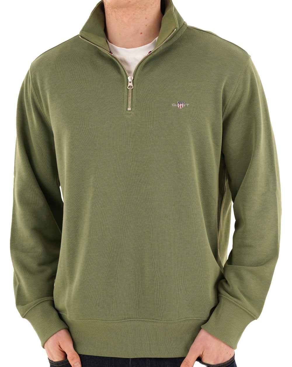 Gant Shield Half Zip Sweat Light Green