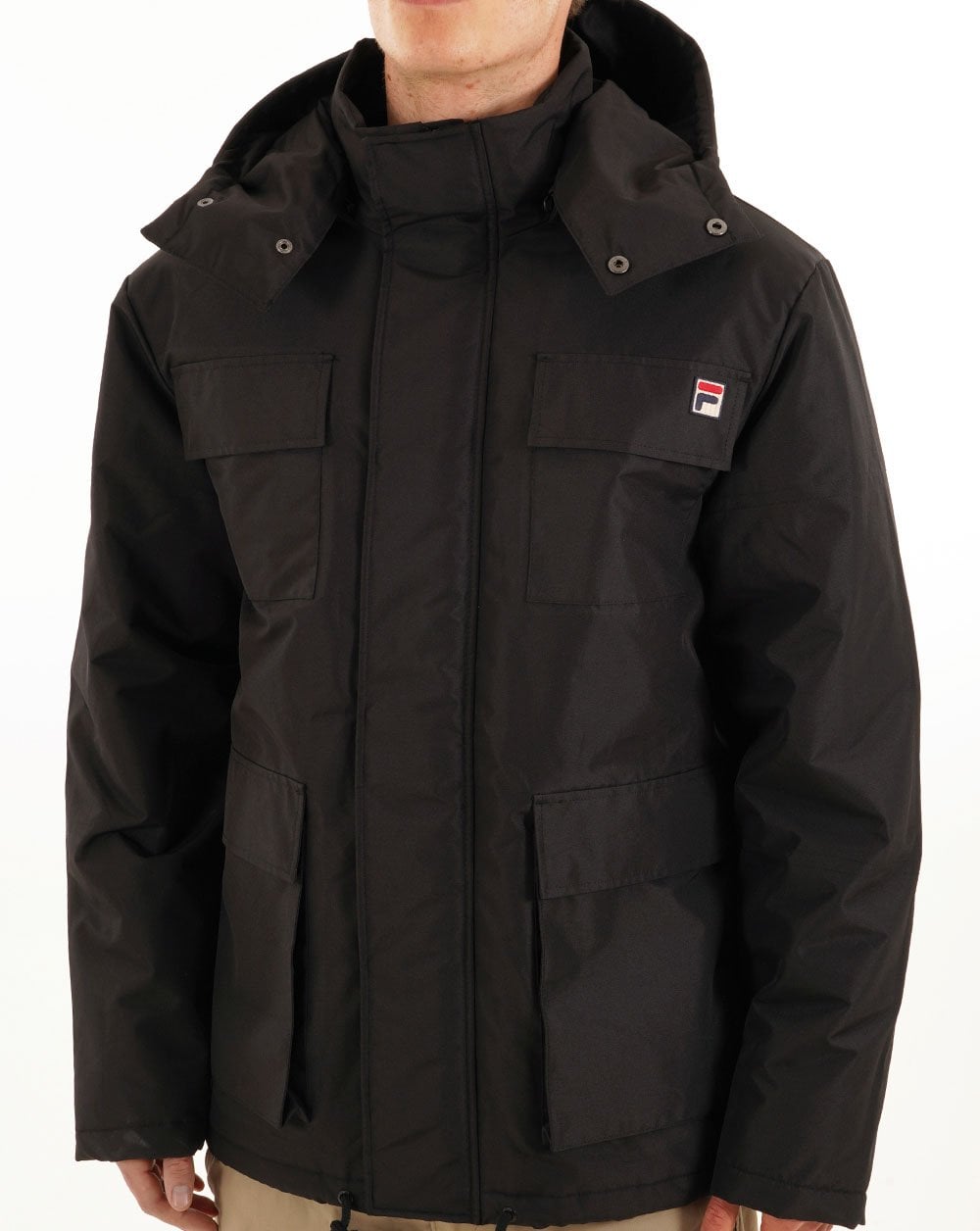 Fila Vintage Padded 4 Pocket Jacket Black
