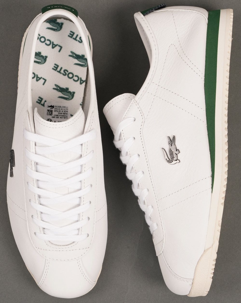 Lacoste Club Low Leather Trainers White/Off White
