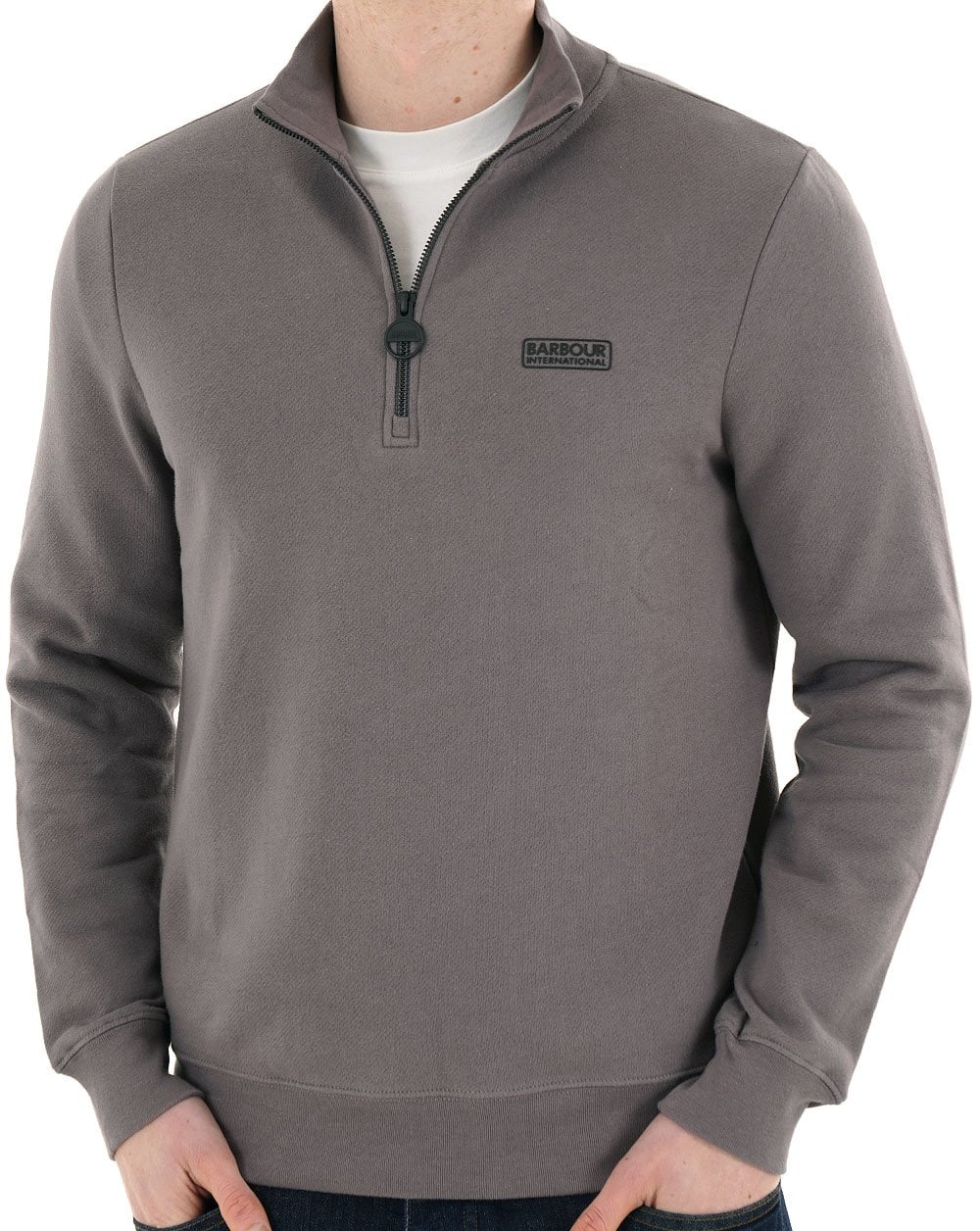 Barbour International Essential Half Zip Aluminium