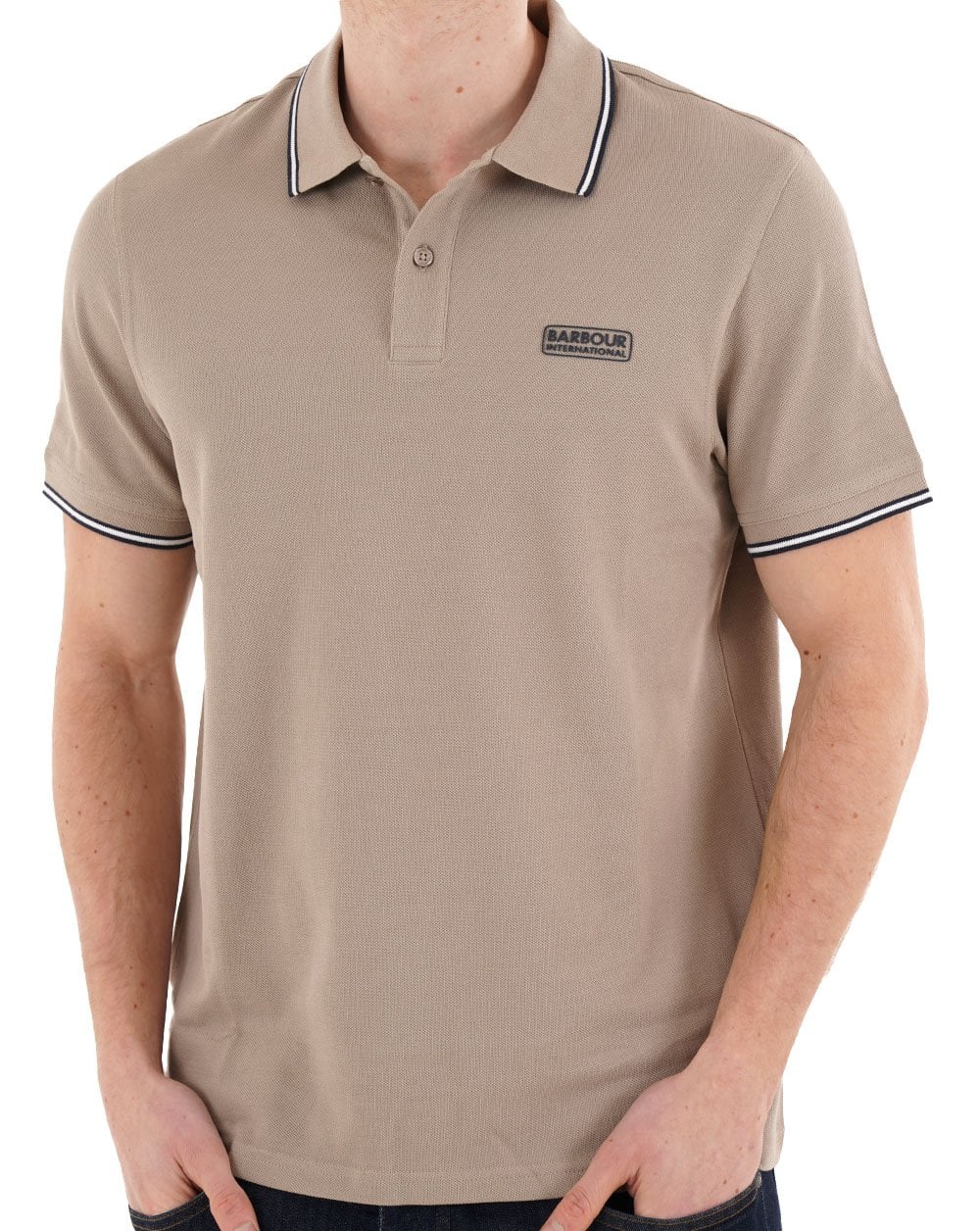 Barbour International Evan Tipped Polo Shirt Concrete